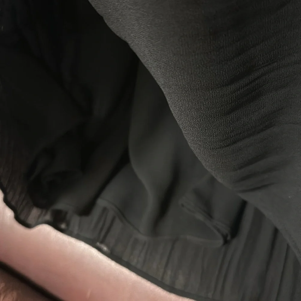 MICHAEL KORS Black Short Sleeve Tiny Pleated Dress, L  EUC